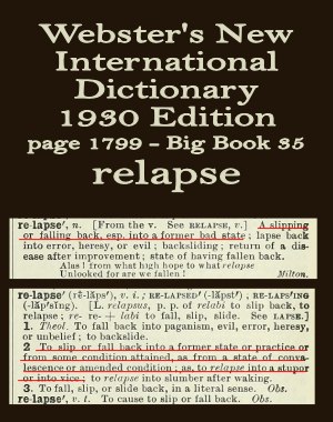 Webster's definition of relapse