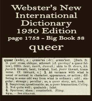 Webster's definition of queer
